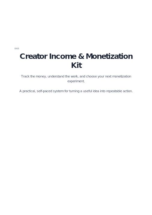 Creator Income & Monetization Kit product cover