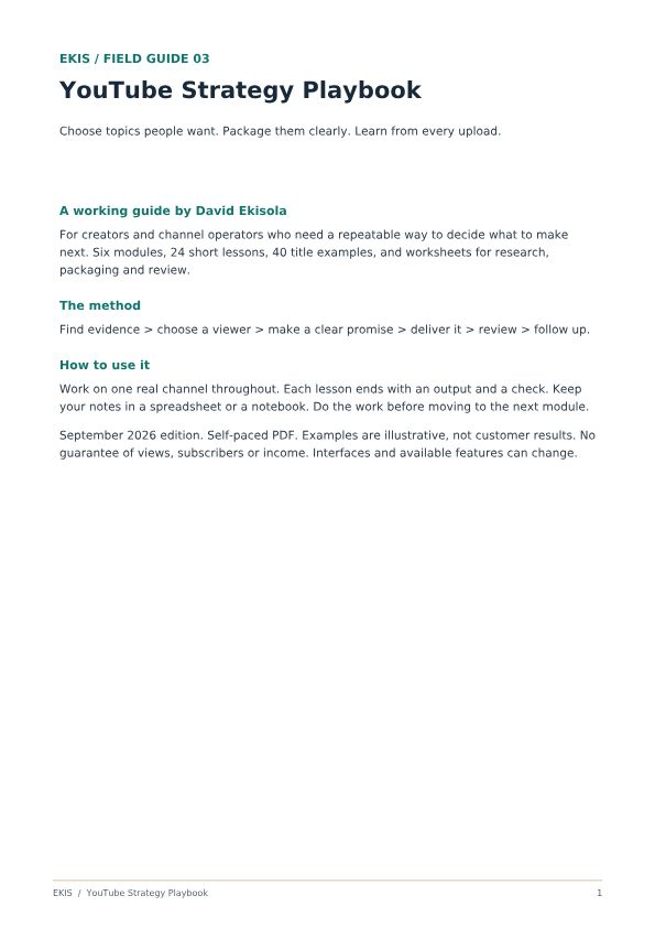 YouTube Strategy Playbook cover
